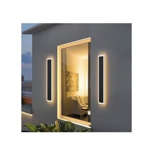 Coinmit 39.4in‎ Outdoor LED Wall Sconce IP65 Black 36W 3000K Warm Porch Light